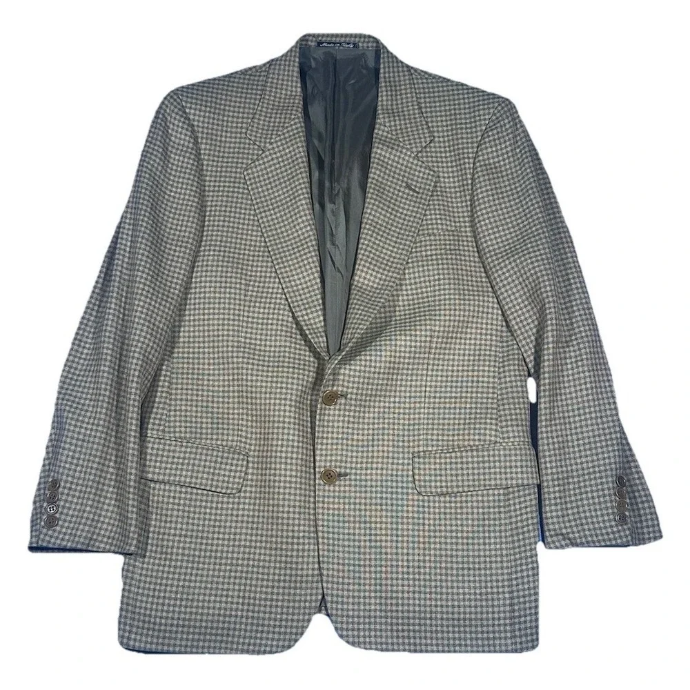 VTG Valentino Uomo Men's Sports Coat Blazer Silk Wool Made Italy Plaid Rare  39